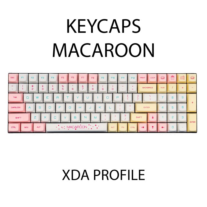 KEYCAPS PBT MACAROON XDA PROFILE SUBLIM MECHANICAL KEYBOARD MACARON