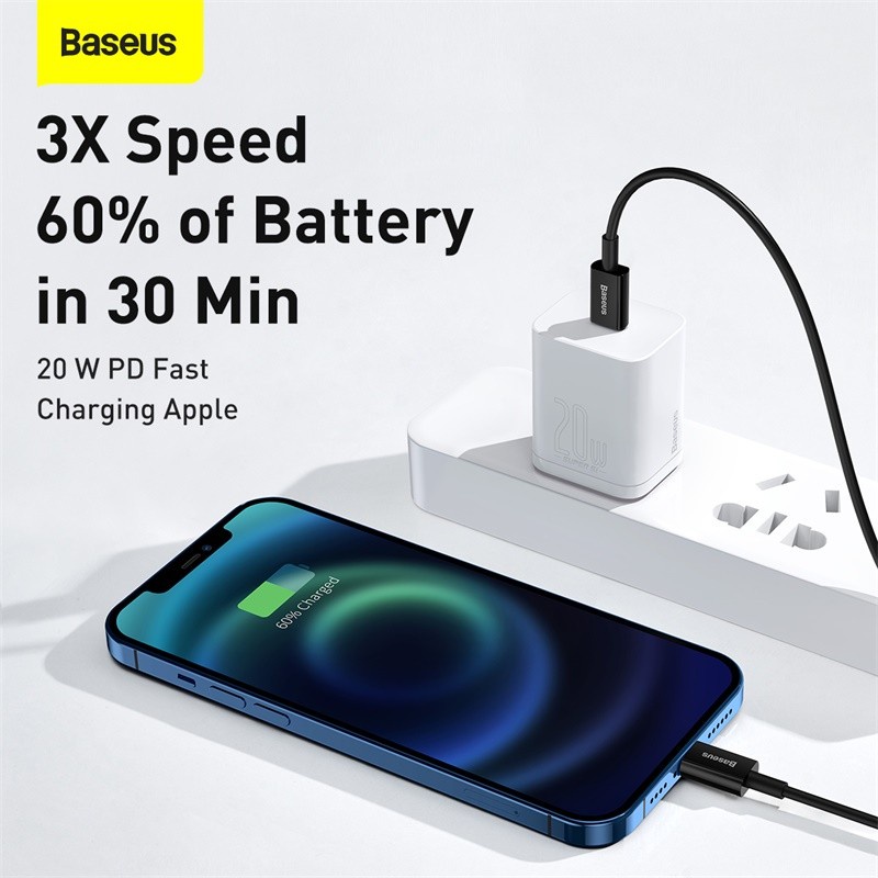 BASEUS Kabel USB Type C ke IPHONE / USB C ke LIGHTNING 480Mbps PD20/18W 100cm / 200cm CATLGD