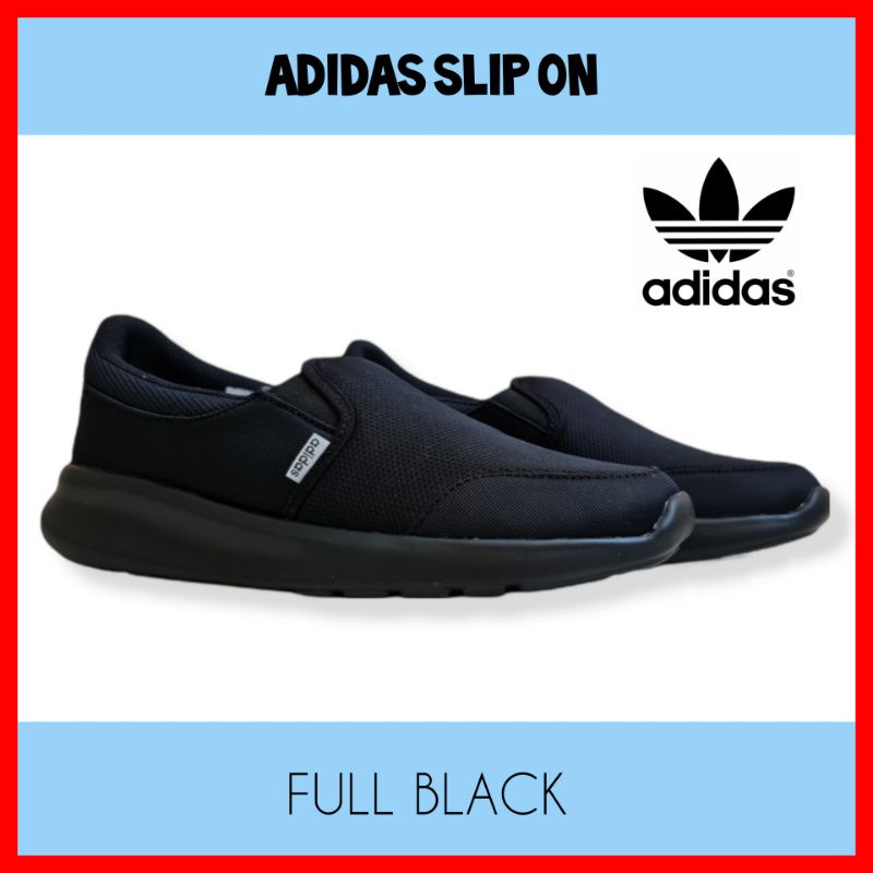 SEPATU ADIDAS_SLIP ON HITAM PRIA DAN WANITA SIZE 31 - 44 UNISEX / SEPATU SEKOLAH ANAK REMAJA DEWASA / SEPATU KULIAH KERJA KASUAL COWOK CEWEK COUPLE MADE IN VIETNAM / SNEAKERS KASUAL PROMO