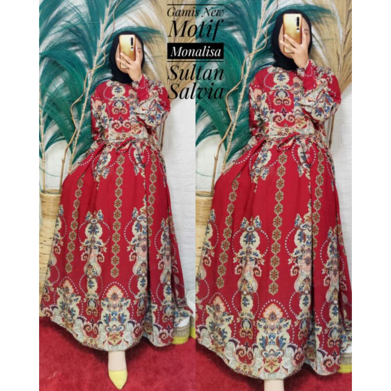 Gamis New Motif Monalisa Sultan Salvia