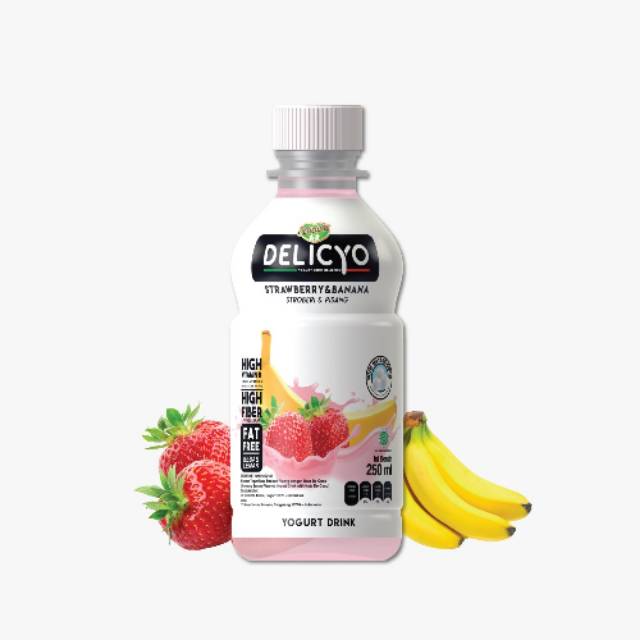 Delicyo Strawberry Banana Yoghurt Sehat 250 ml