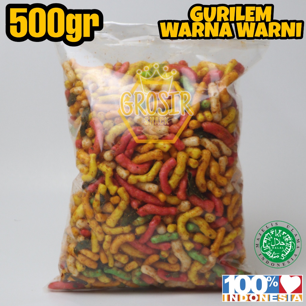 Keripik Gurilem WarWar Seblak 500gr+ Daun Jeruk Banyak Rasa Murah