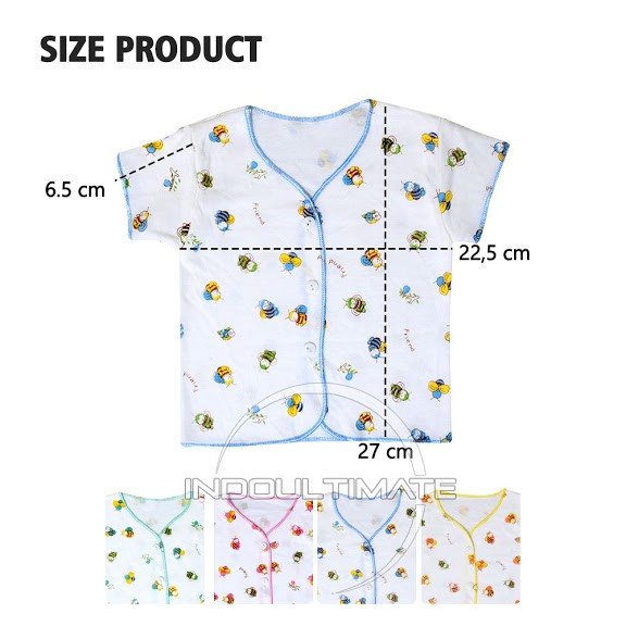 Baju bayi Newborn PRINT Katun Tebal LENGAN PENDEK BC-087 Pakaian Kaos Anak Bayi Laki laki perempuan