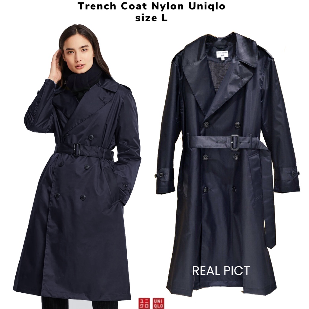 Trench Coat Uniqlo IDLF Ines De La Fressange Preloved Nylon Waterproof degan Inner jacket lining pur