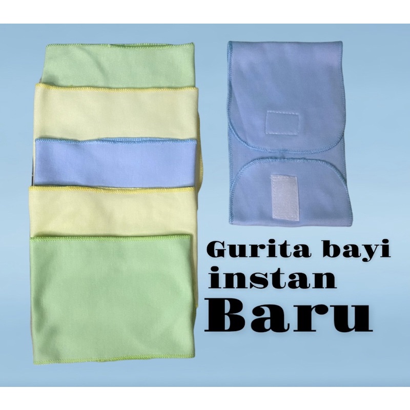 gurita bayi instan amet bayi new born polos isi 3/6 pcs random