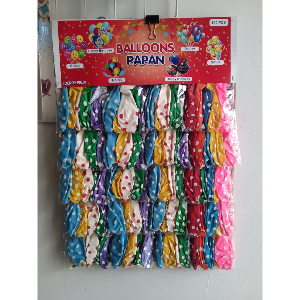 Balon papan karakter isi 100 pcs balon / papan