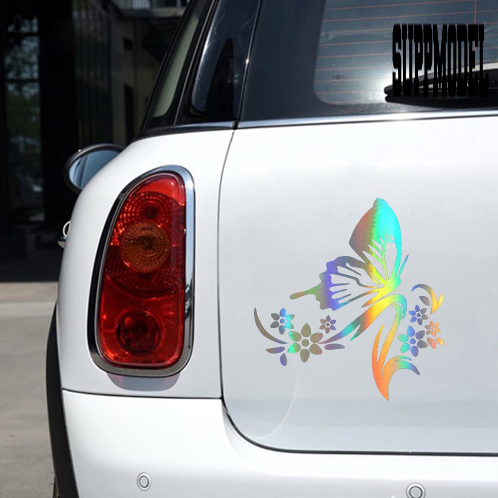 Stiker Reflektif Motif Kupu-Kupu Untuk Dekorasi Kulkas / Mobil