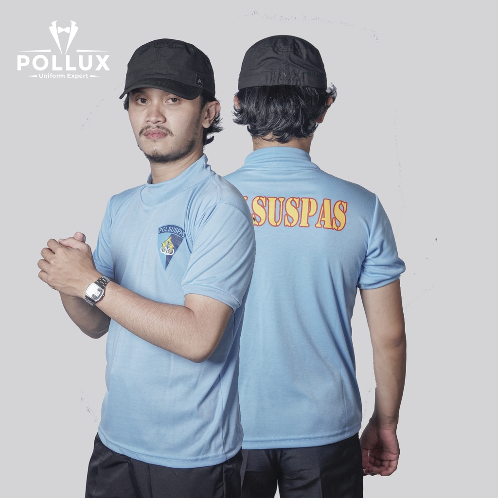 Kaos Dalam Dinas Sipir Polsuspas Navy Biru Langit Tangan Pendek model Slimfit