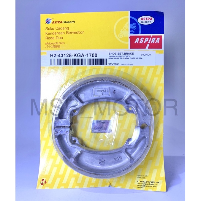 Kampas Rem Belakang KGA ASPIRA ORIGINAL MEGA PRO VERZA