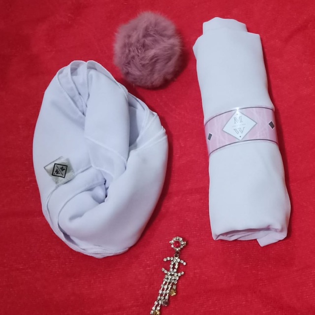 Jilbab pashmina ceruty / jilbab pashmina polos putih