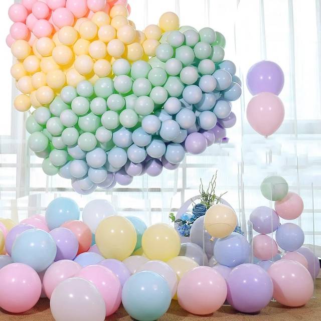 100 pcs Balon Latex Maccaron / pastel tebal 12 inc macaron soft doff