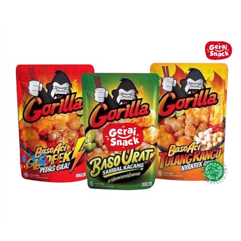 Gorilla Food - All Varian Cemilan Instan Pedas Khas Jawa Barat