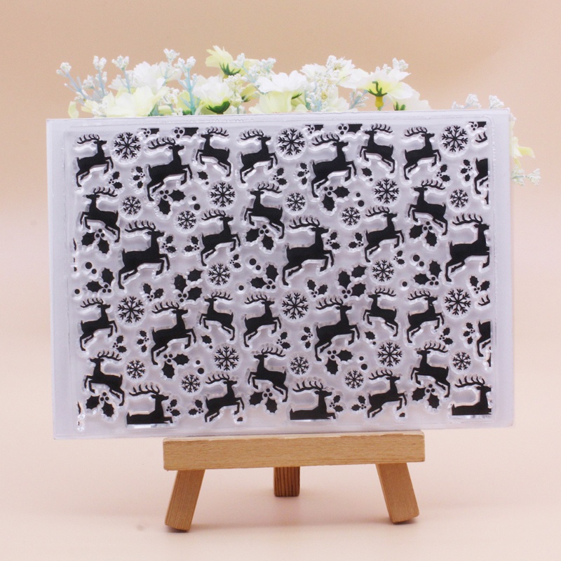 Stempel Segel Bahan Silikon Motif Rusa Natal Untuk Dekorasi Album Foto