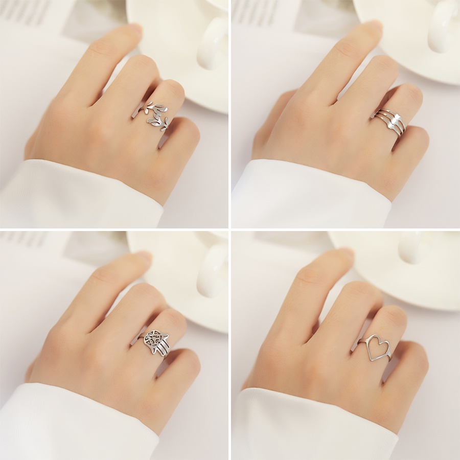 Cincin Bahan stainless steel Desain daisy Untuk Pria Dan Wanita
