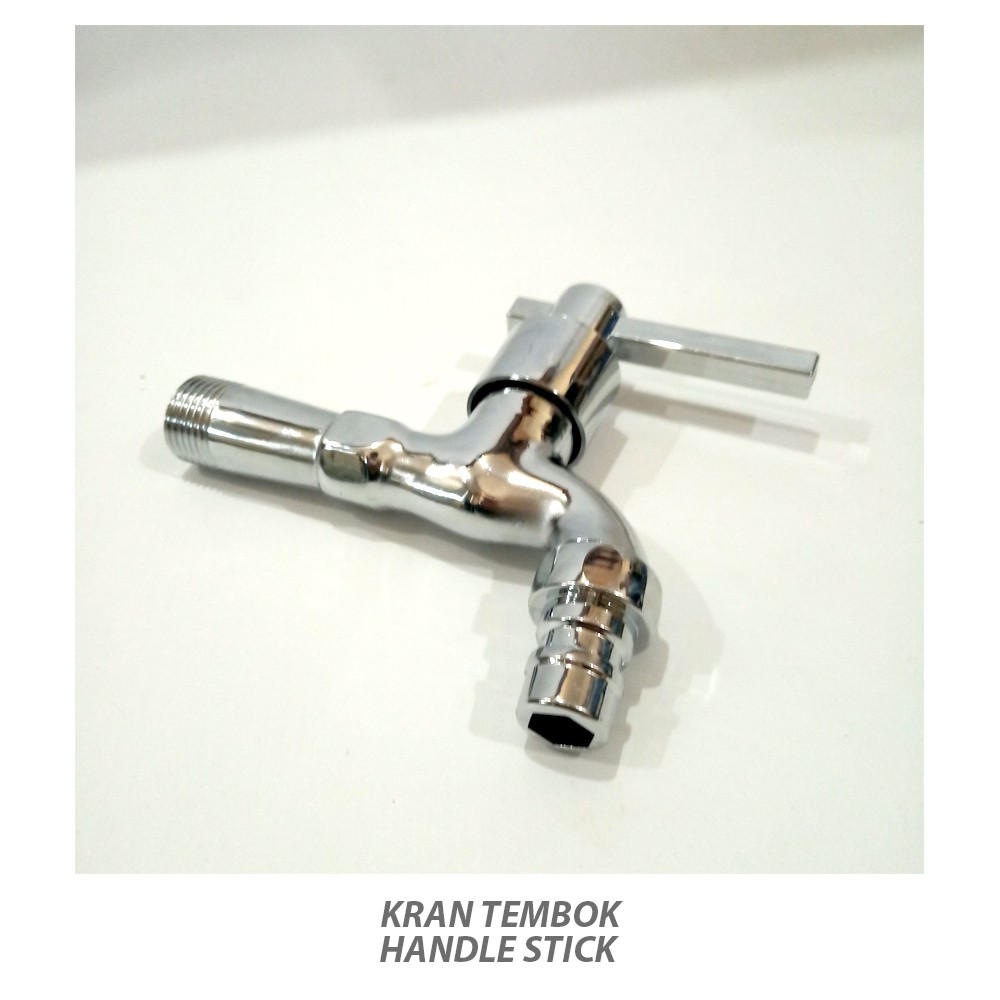 Kran Tembok Kran Taman Keran 1/2inch Handle Engkol Stick Jantung/Katub KUNINGAN