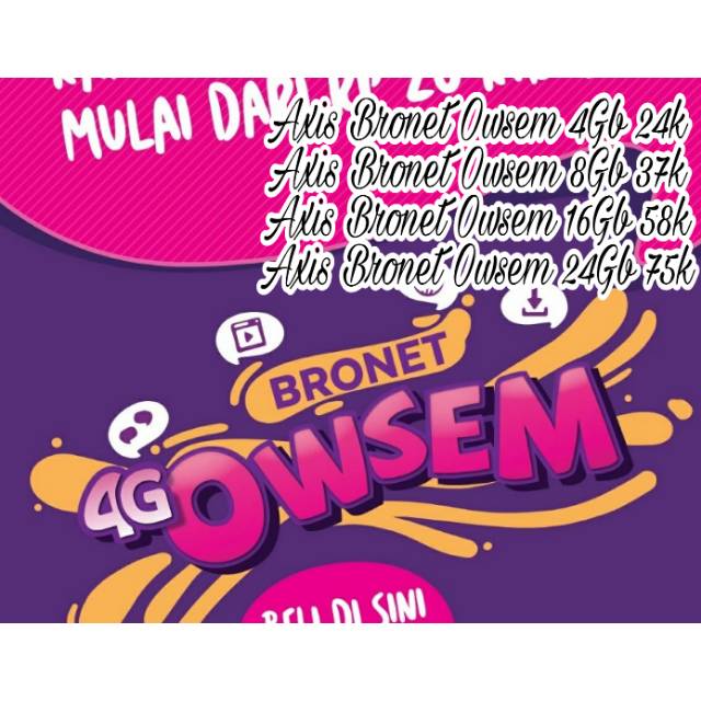 Paket internet Axis bronet owsem