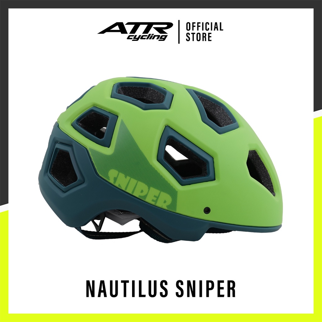 HELM SEPEDA NAUTILUS SNIPER DARK / LIGHT GREEN
