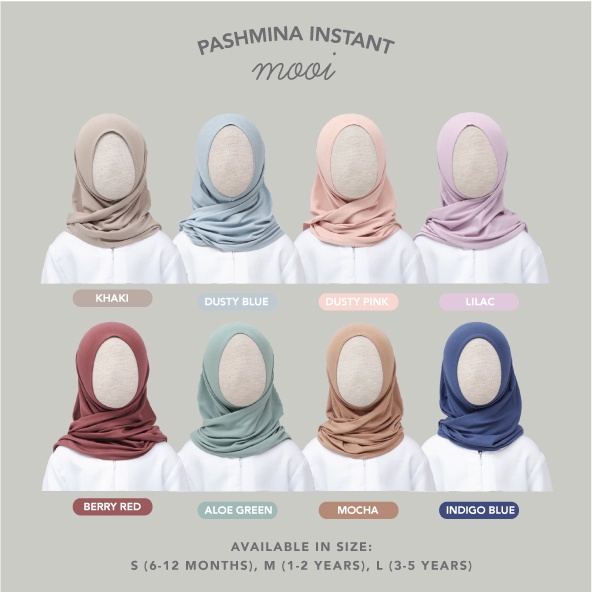 Pashmina Anak Jilbab Bayi Kerudung Hijab Instant Mooi 6 Bulan 1-5 Tahun