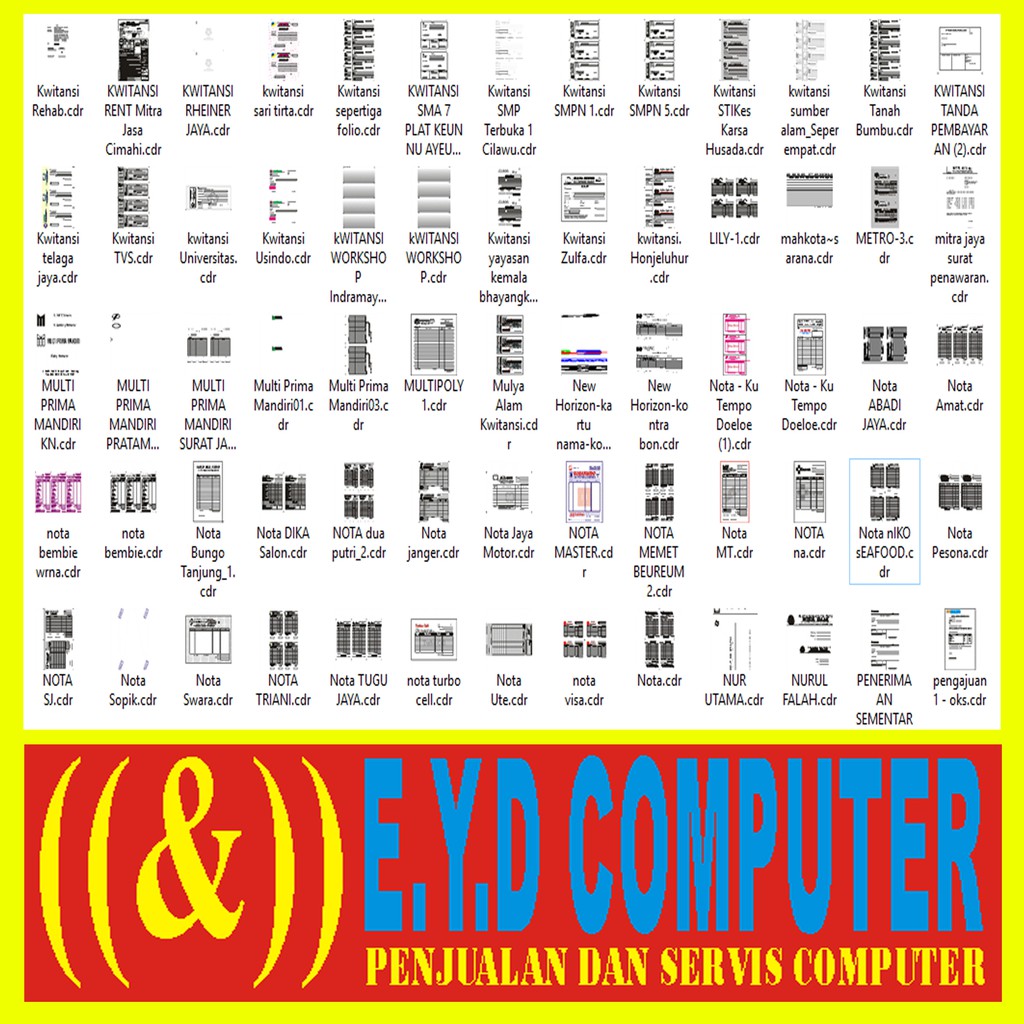 Desain Kwitansi Nota Faktur Resep Surat Jalan Campuran Koleksi Template Grafis Usaha Percetakan