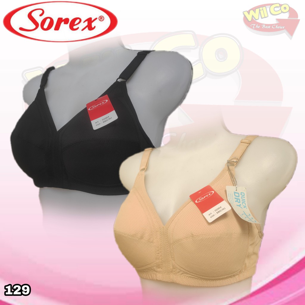 K129 - BRA/BH WANITA SOREX TANPA KAWAT JUMBO CUP SIZE 36-42 BESAR DUA PENGAIT