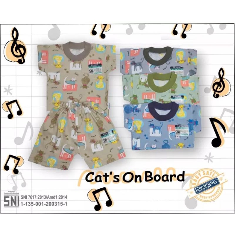 1 Stel Baju Bayi RIDGER SNI Motif - Baju Bayi Pendek Dan Celana Bayi Pendek