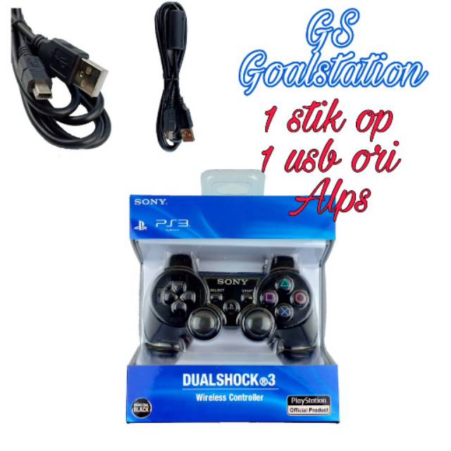 STIK PS3 OP - STIK PS3 ORI PABRIK - JOYSTICK PS PLUS KABEL USB - STICK PS3 WIRELESS