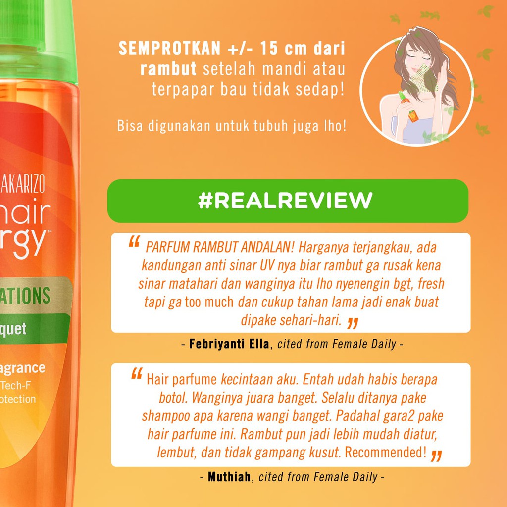 PAKET ISI 2-Makarizo Hair Energy Scentsations Fresh Bouquet 100 mL Parfum Rambut-3
