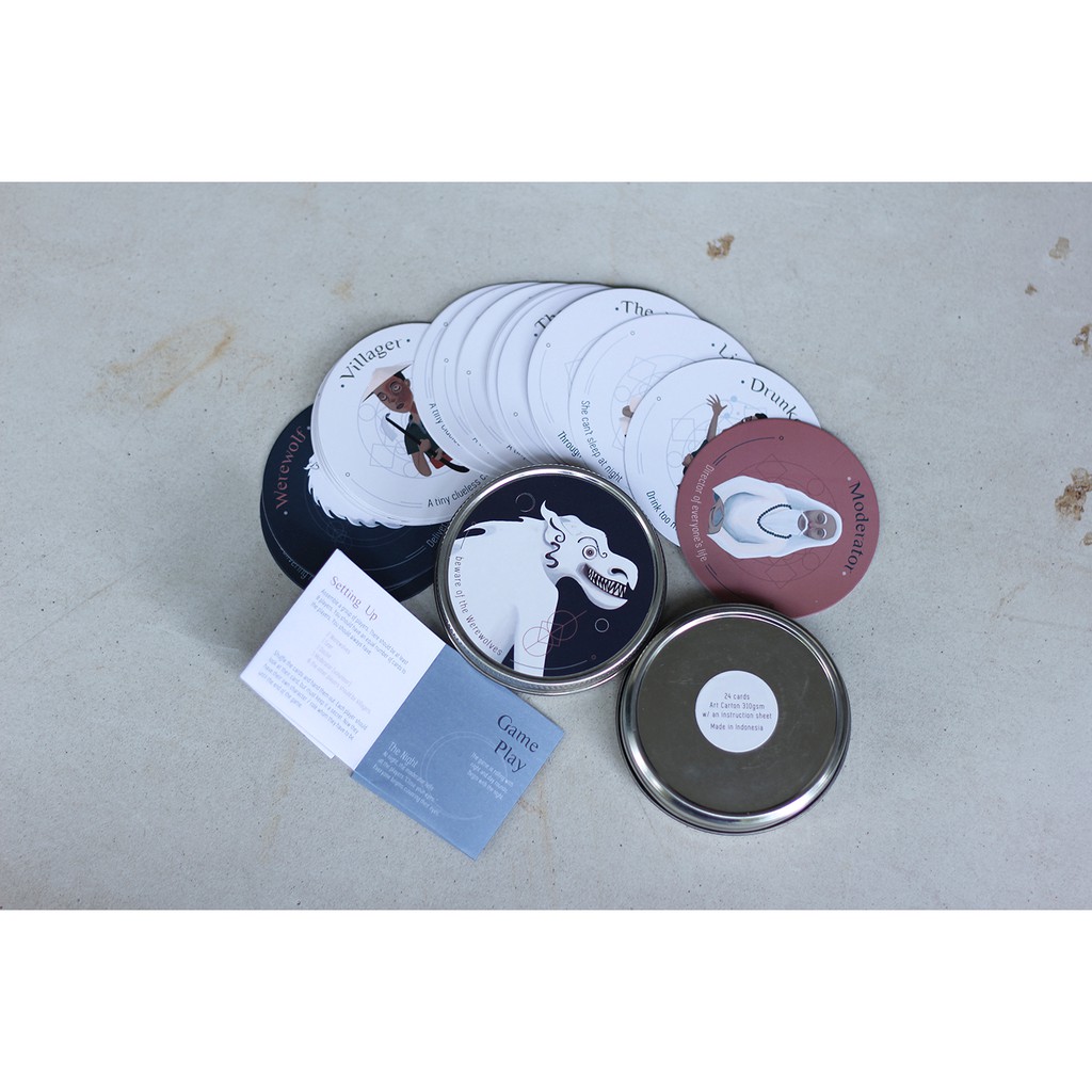 WEREWOLF CARD " kartu permainan werewolf bulat "