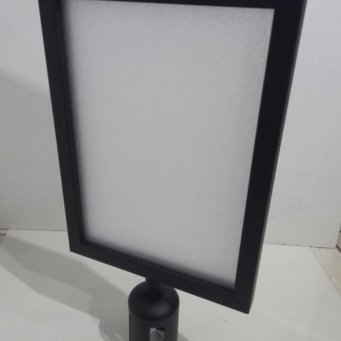 

Sign Board Frame A4 Potrait Signage Stainless Papan Tiang Antrian - Hitam
