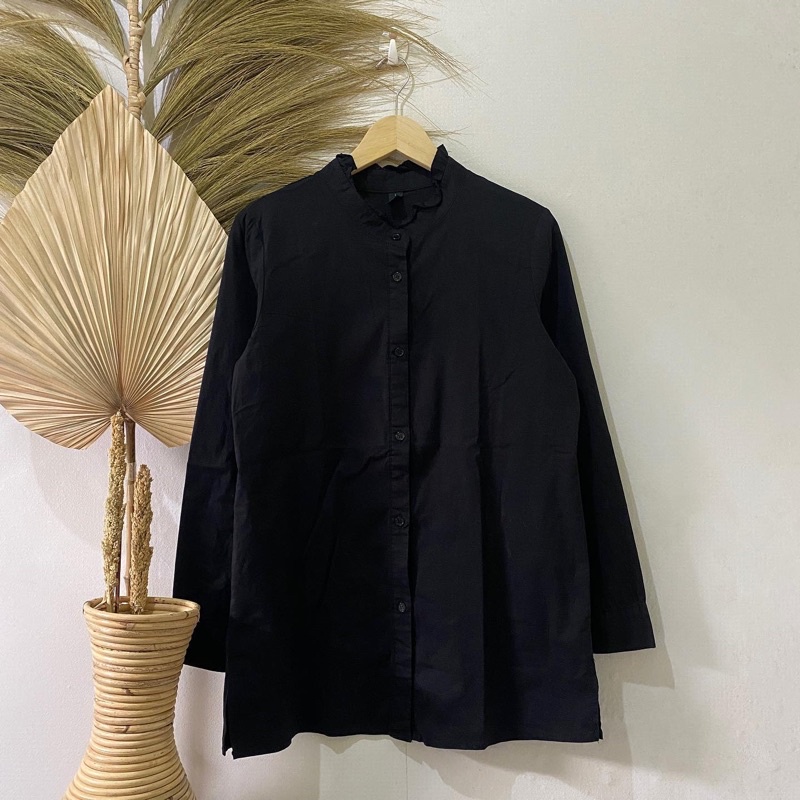 Thrift Kemeja Blouse Atasan Wanita Motif Polos Vintage - Batch 37 (B2-153 s/d B2-192)-B2-170