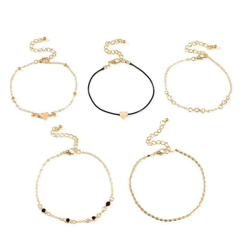 5 Pcs / 1 Set Gelang Kaki Wanita Untuk Musim Panas