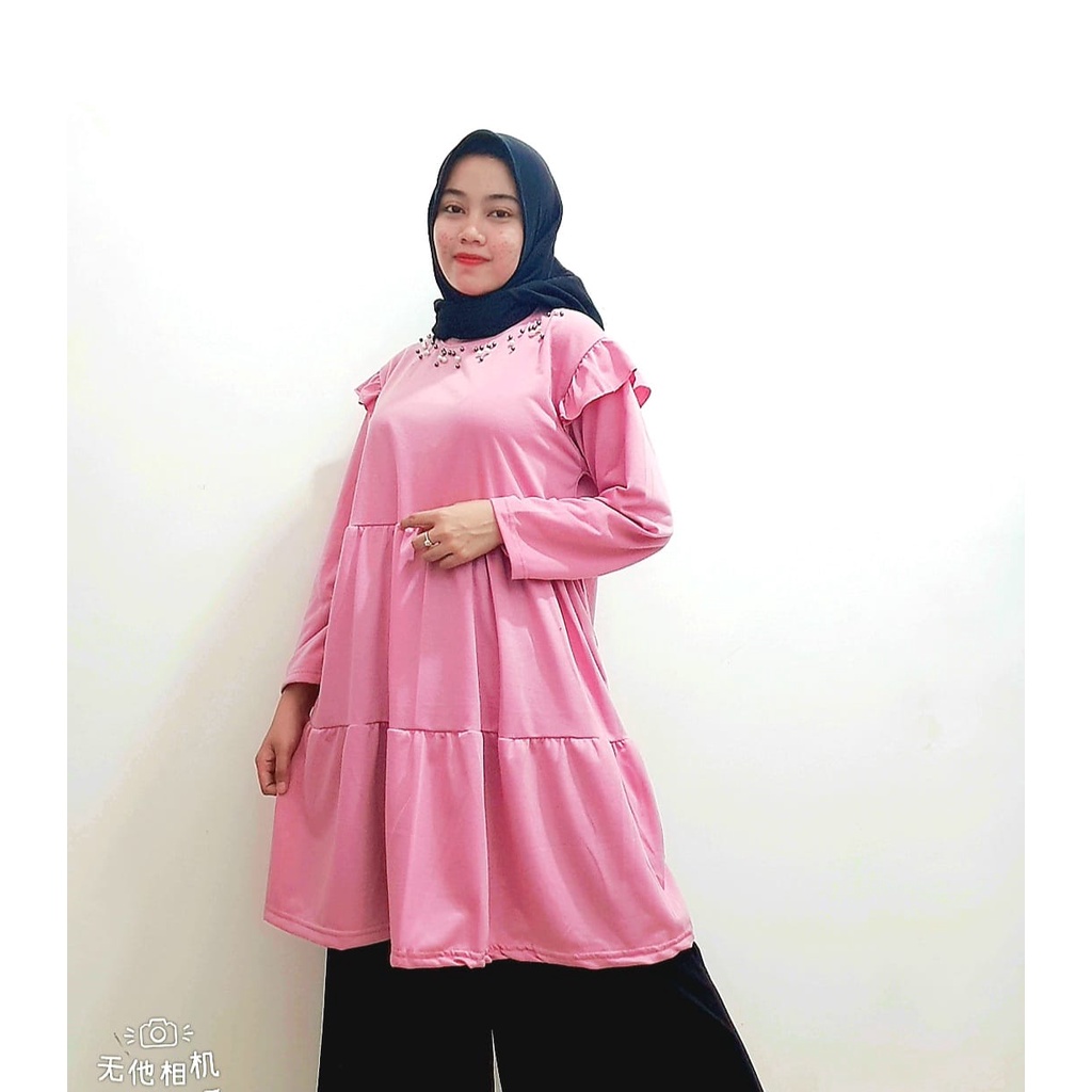 RILLO - TUNIK MUTIARA  REMPEL SUSUN TANGAN RUFFLE  FIT XL / TUNIK MUSLIM