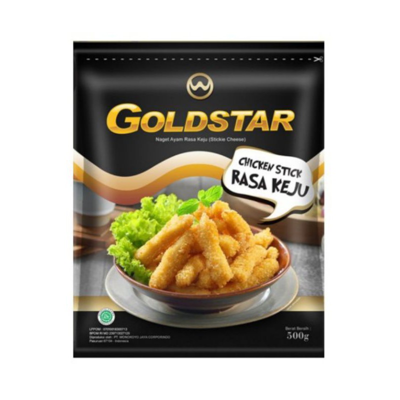 

GOLDSTAR CHICKEN STICK CHEESE 500 GRAM / NAGET STIK RASA KEJU / FROZEN FOOD