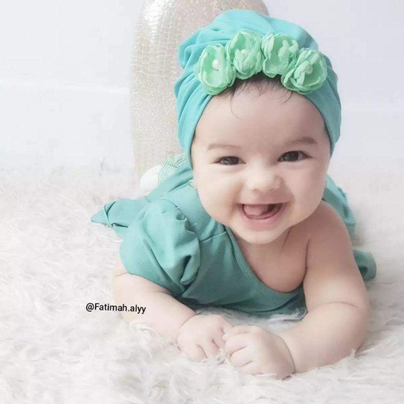 Turban Bayi Bunga Anak Bayi Usia 0-3 Tahun | Ciput Baby New Born | Bandana Baby Girl Newborn Import Premium Lucu Perempuan