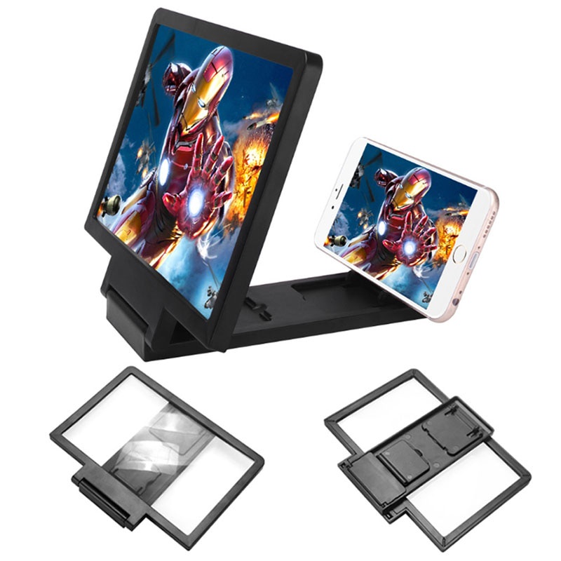 Pembesar monitor HP sebesar TV Kaca Pembesar layar handphone seperti TV 3D proyektor layar HP Magnifier untuk Smartphone Universal Lightweight Phone Movie Screen Enlarge 3D Vivid Magnifier Stand Holder HD Projector Stand Holder For Mobile Phone