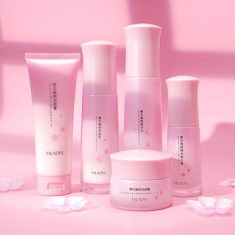 LAIKOU Sakura Set Perawatan Kulit Serum Memutihkan Krim Menghilangkan Bintik Meremajakan