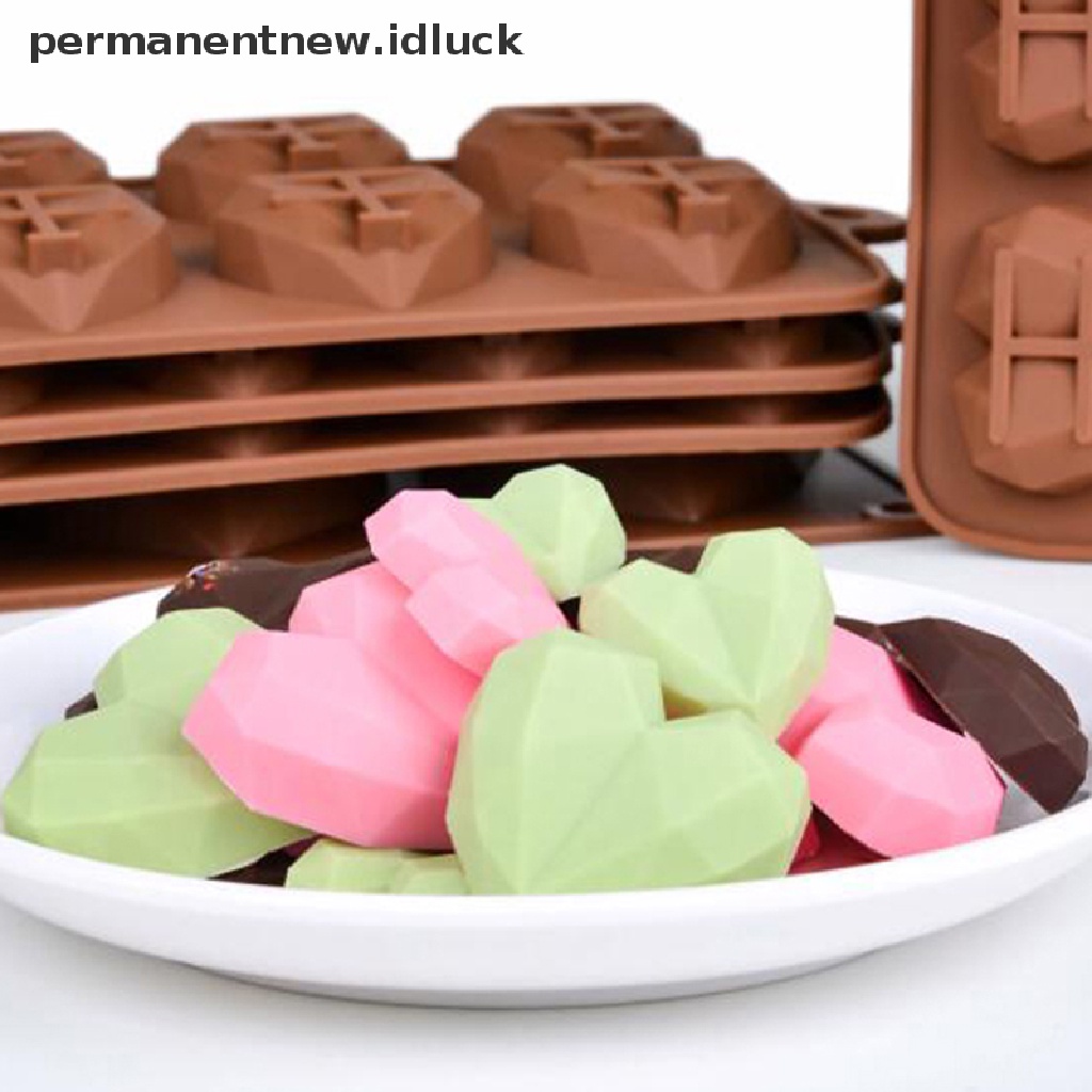 Cetakan Jelly Permen Coklat 15 Lubang Bentuk Hati Mini Bahan Silikon