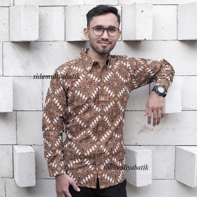 Sidamuliya Batik Kemeja Pria Slimfit Premium Manendra Lengan Panjang