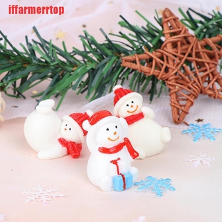 (Iffarmerrtop) Miniatur Figurin Snowman / Santa Claus / Pohon Natal