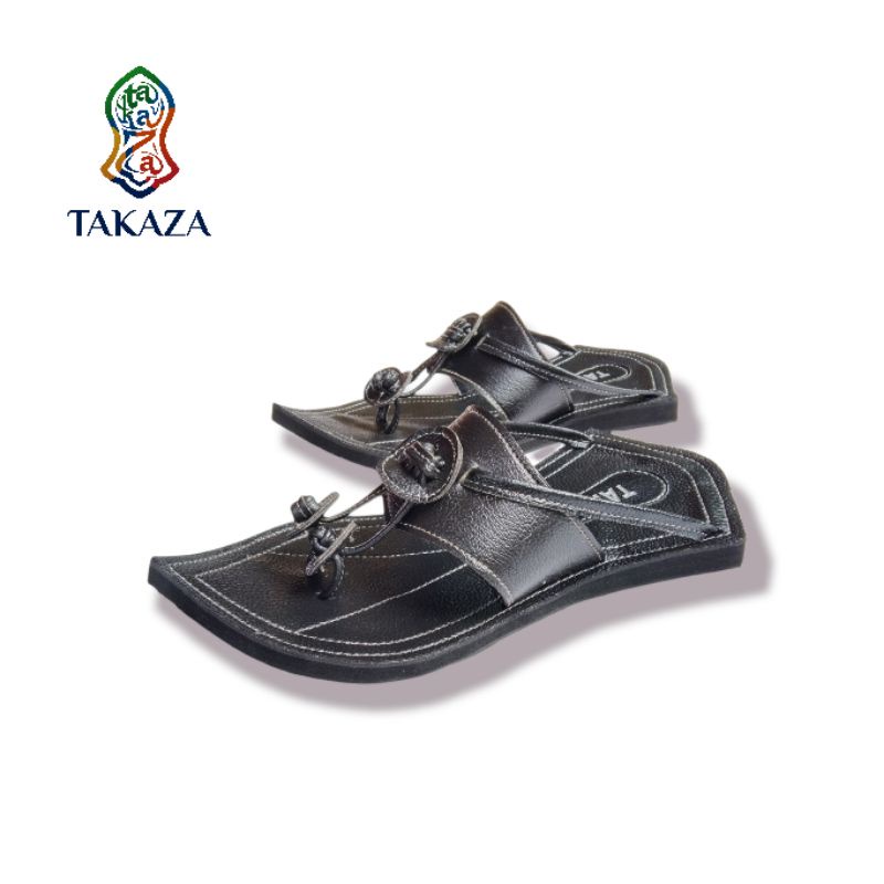 TAKAZA Sandal Kulit Model Terompah Nabi Bahan Kulit Sapi Premium