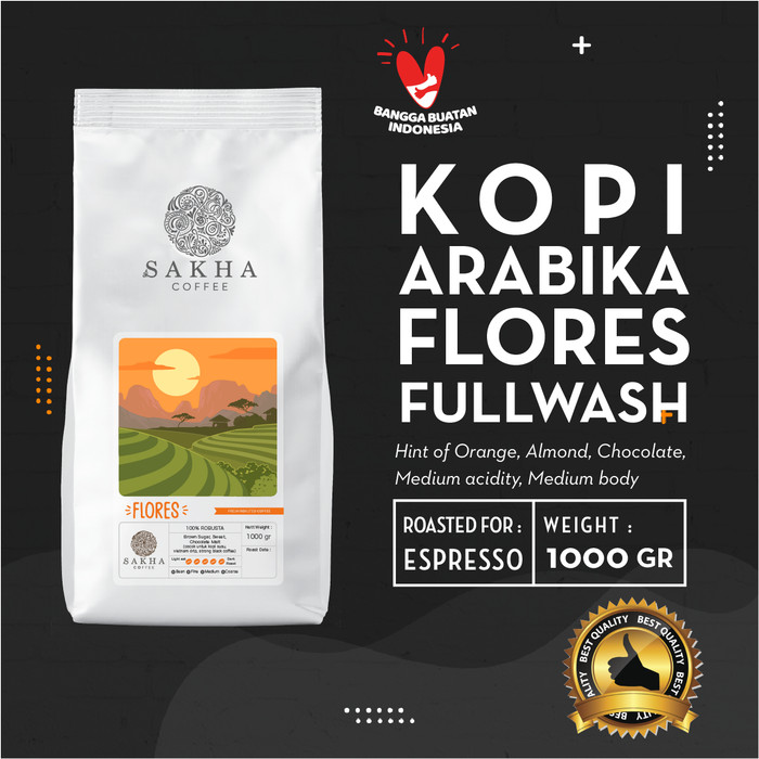 

Kopi Arabika Flores Bajawa NTT Roast For Espresso 1 Kg - SAKHA COFFEE - KAFLO1000