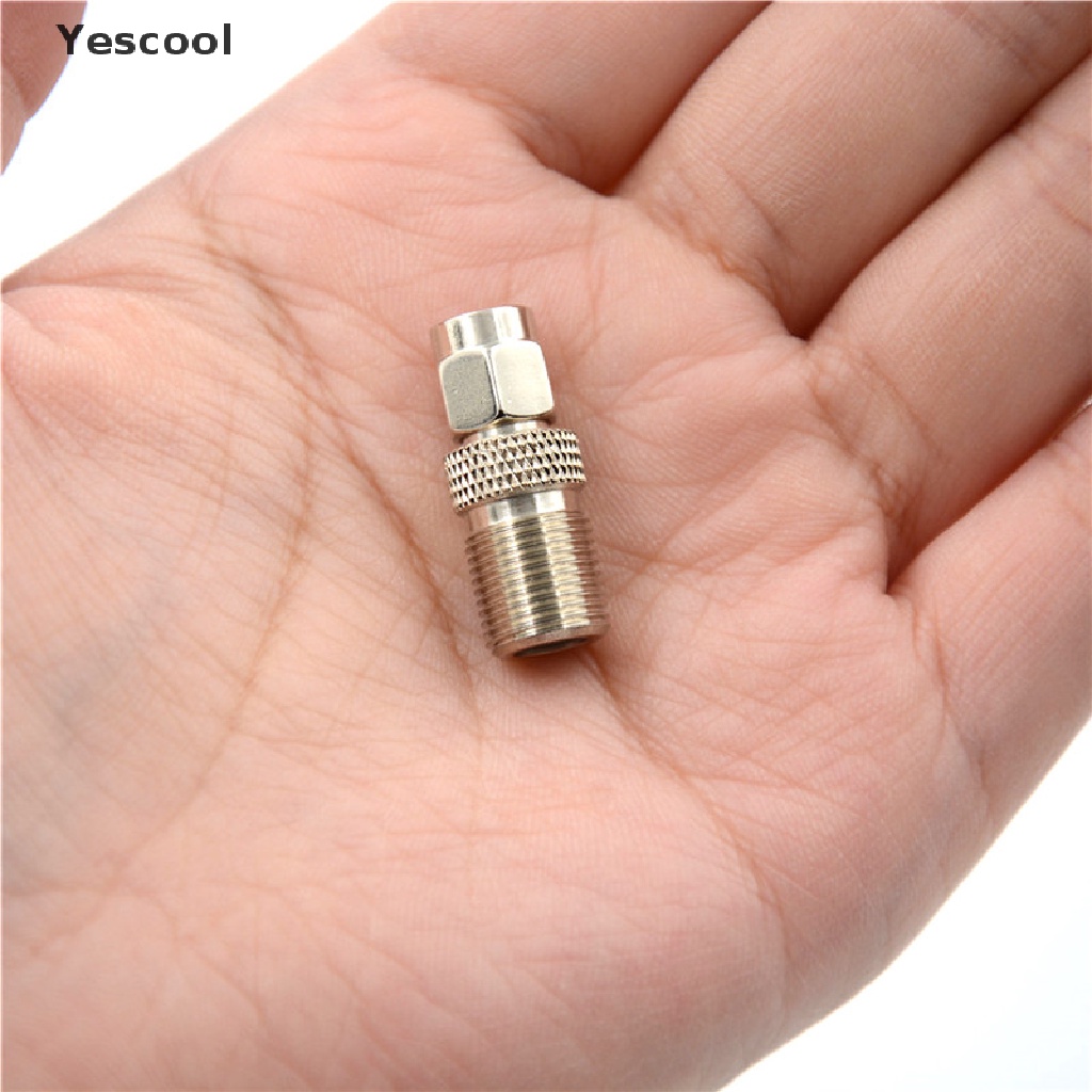 Yescool Adapter Konektor Kabel Coaxial Tipe F Female Ke SMA Male Warna Silver