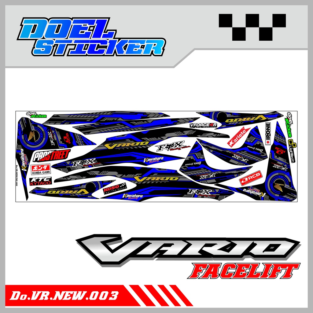 Stiker Striping Semifull Vario 125 / 150 New 2018 2019 2020 Racing FOX Limited Edition Desain DOEL-003