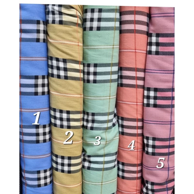 katun kotak kotak motif Burberry