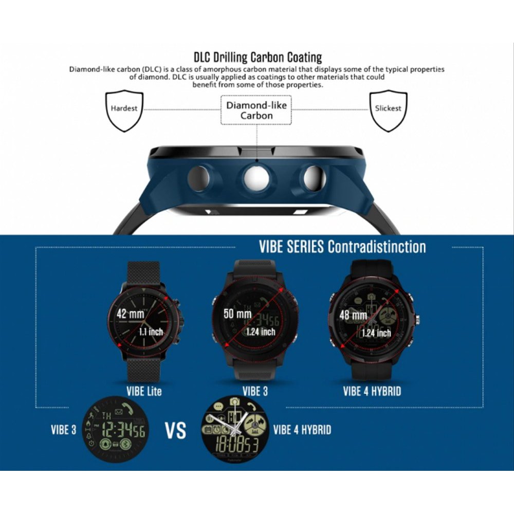 Zeblaze Vibe 4 Hybrid Rugged Hybrid Smartwatch 50M Waterproof Fstn New
