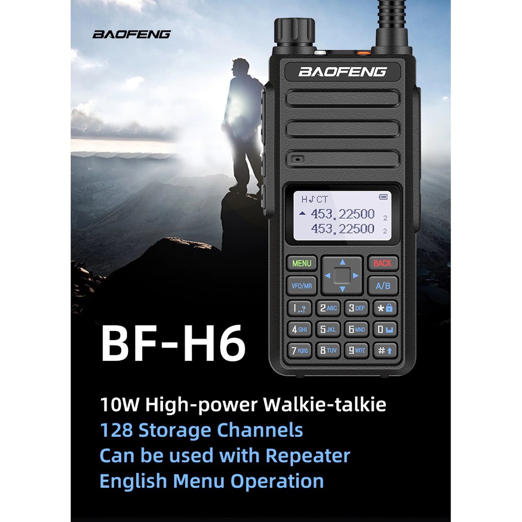 BAOFENG BF-H6 - Dual-Band Handy Radio Walkie Talkie 10W High Power - Radio Panggil Dua Arah BAOFENG