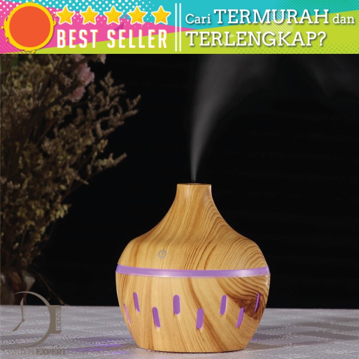 BAYAR DI TEMPAT Pelembab Udara Penyejuk Ruangan Air Humidifier Aromatherapy Diffuser Wood Design 300