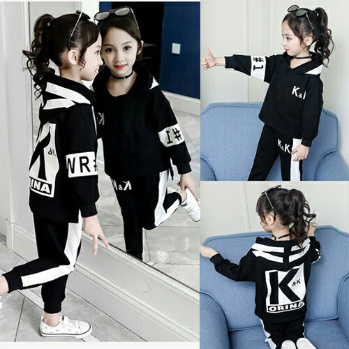 Baju setelan Anak Perempuan Baju &amp; Celana Panjang rina Hoodie ZP