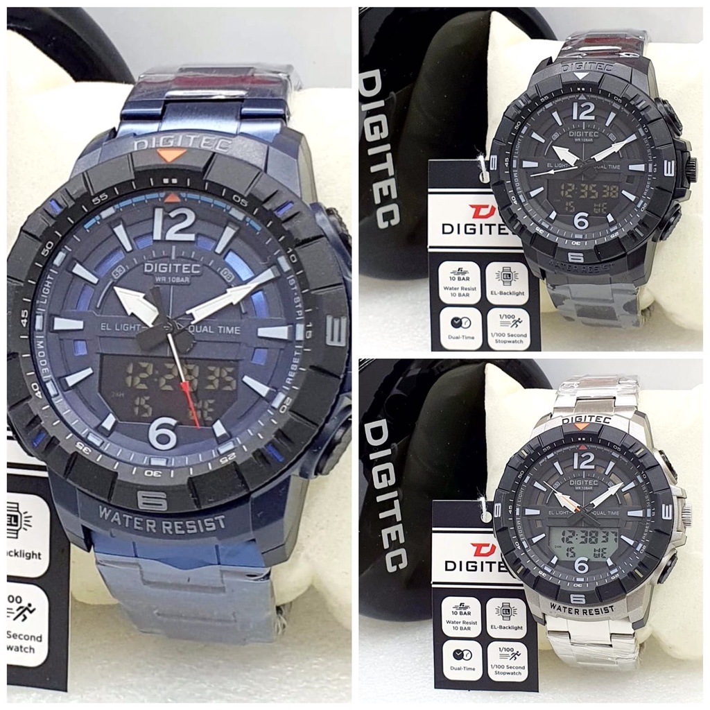 Jam Tangan Pria Digitec Original DG2131M Stainless Steel
