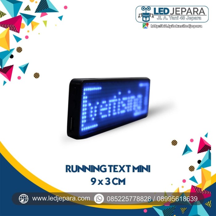 

Id Card - Led Badge Name Tag Papan Nama Running Text